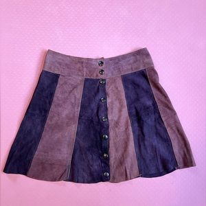 vintage y2k remade suede skirt - size 1